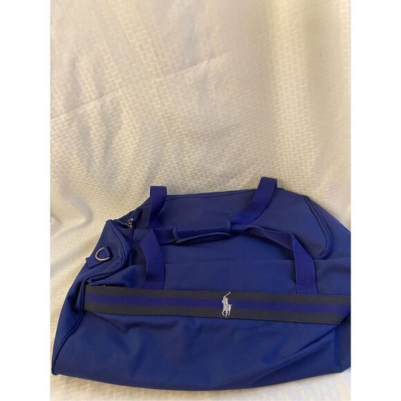 Polo Ralph Lauren blue duffle bag Big Pony 21x9 Shoulder strap Weekender Travel - Picture 3 of 6